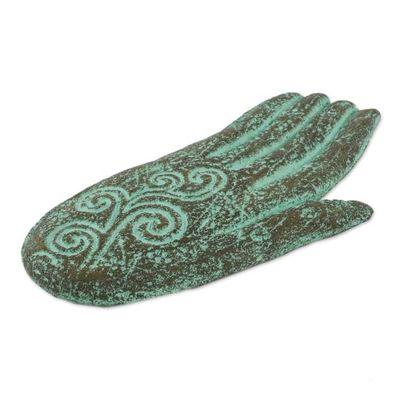 Alternate image for Hand-Shaped Recycled Paper Relief Panel from Thailand Friendly Wave