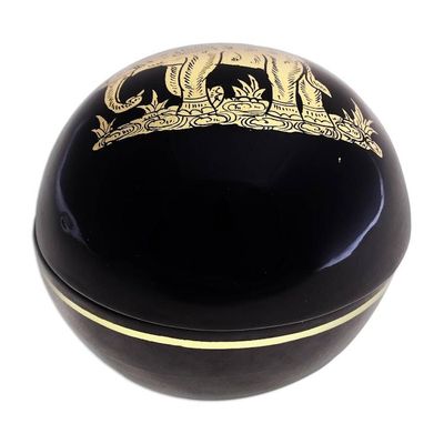 Alternate image for Gold-Accented Lacquerware Box from Thailand Elephant Trunk