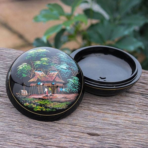 Alternate image for Lacquerware Mango Wood Box from Thailand Countryside Visit