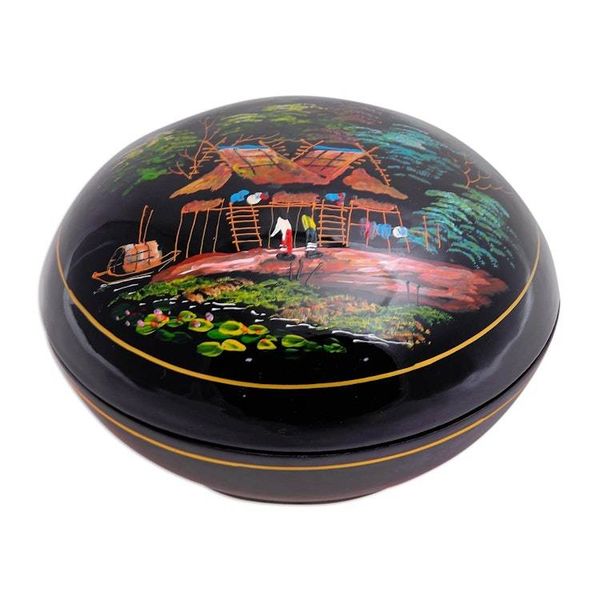 Alternate image for Lacquerware Mango Wood Box from Thailand Countryside Visit
