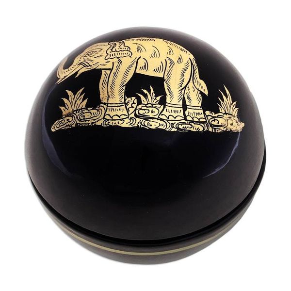 Alternate image for Thai Lacquerware Box with Gold Accent Precious Elephant