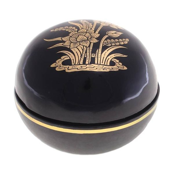 Alternate image for Lacquerware Mango Wood Box with Gold Foil Lotus Luck