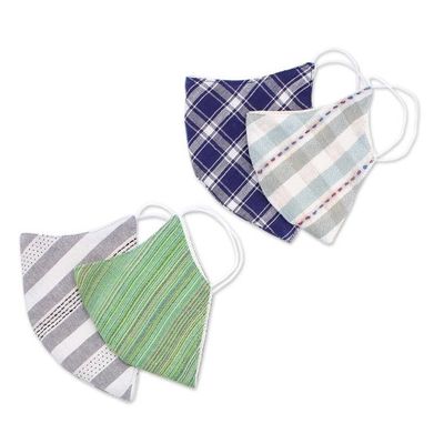 Alternate image for 4 Cotton Handcrafted Thai Face Masks in 2 Sizes Casual Style