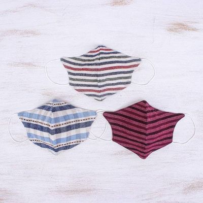 Alternate image for 3 Handcrafted Thai Cotton Filter Pocket Adult Face Masks Todays Styles