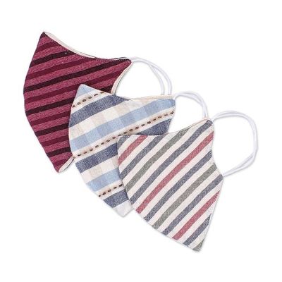 Alternate image for 3 Handcrafted Thai Cotton Filter Pocket Adult Face Masks Todays Styles