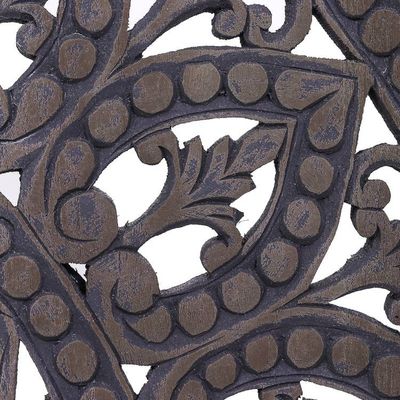 Alternate image for Handmade Reclaimed Teak Wood Relief Panels Set of 3 Unfolding Lotus