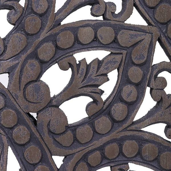 Alternate image for Handmade Reclaimed Teak Wood Relief Panels Set of 3 Unfolding Lotus