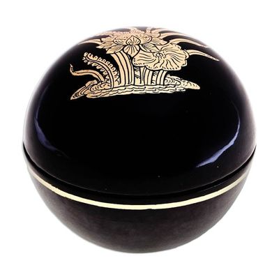 Alternate image for Lacquerware Mango Wood Box from Thailand Lotus Grove