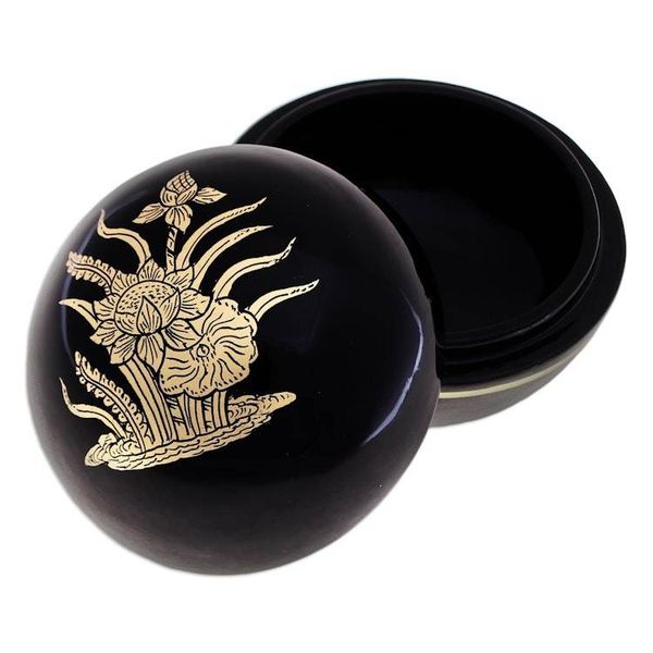 Alternate image for Lacquerware Mango Wood Box from Thailand Lotus Grove