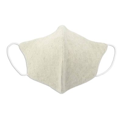 Alternate image for Set of 3 Artisan Crafted Neutral Hemp and Cotton Face Masks Subtle Nature