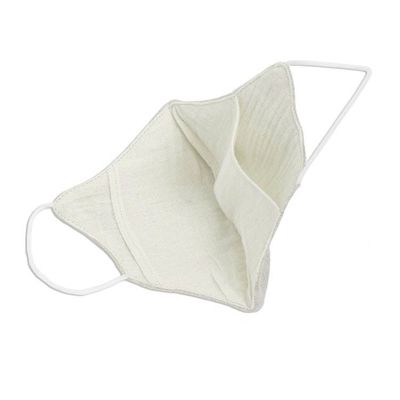Alternate image for Set of 3 Artisan Crafted Neutral Hemp and Cotton Face Masks Subtle Nature