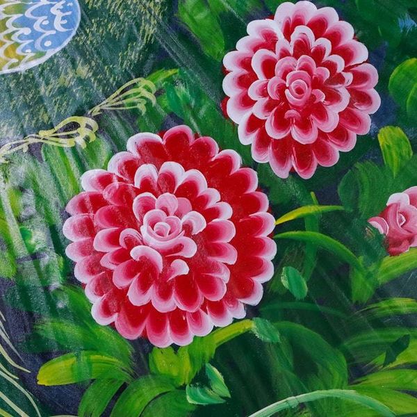 Alternate image for Peacock-Themed Cotton and Bamboo Parasol in Buff Heavenly Peacocks