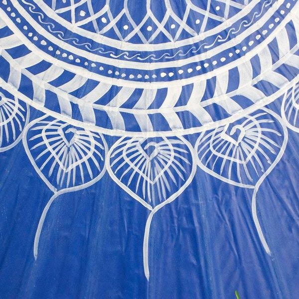 Alternate image for Elephant-Themed Cotton and Bamboo Parasol in Sapphire Happy Little Elephants