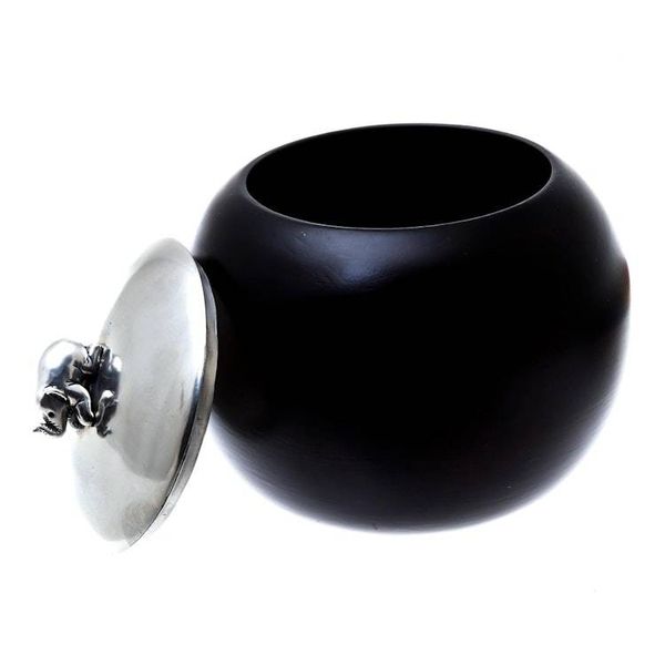Alternate image for Wood and Pewter Elephant Decorative Jar 4 in. Elephant Orb