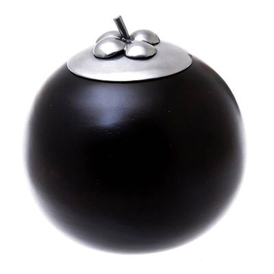 Alternate image for Fruit-Shaped Wood and Pewter Decorative Jar 4 in. The Mangosteen