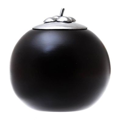 Alternate image for Fruit-Shaped Wood and Pewter Decorative Jar 4 in. The Mangosteen