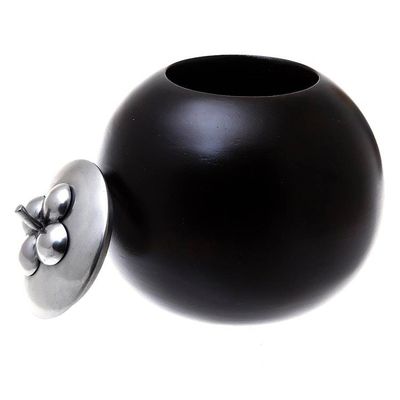 Alternate image for Fruit-Shaped Wood and Pewter Decorative Jar 4 in. The Mangosteen