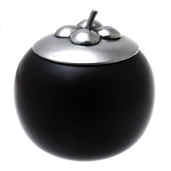 Alternate image for Fruit-Shaped Wood and Pewter Decorative Jar 5 in. The Mangosteen
