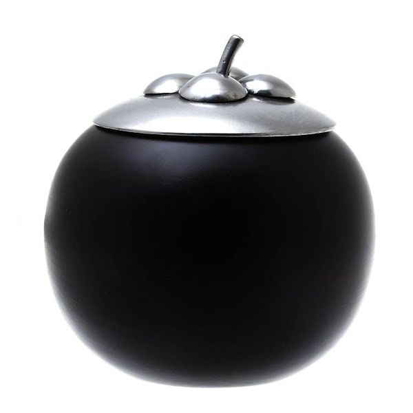 Alternate image for Fruit-Shaped Wood and Pewter Decorative Jar 5 in. The Mangosteen