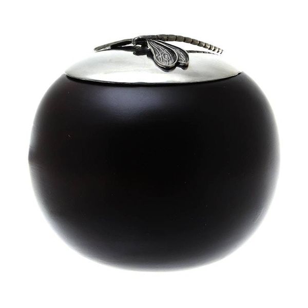 Alternate image for Wood and Pewter Dragonfly Decorative Jar 4 in. The Dragonfly