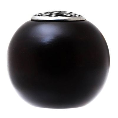 Alternate image for Wave Motif Wood and Pewter Decorative Jar 5 inch The Wave