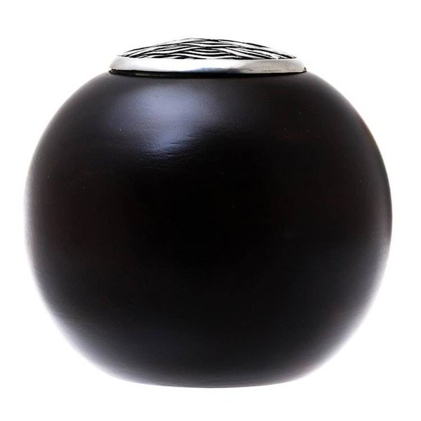 Alternate image for Wave Motif Wood and Pewter Decorative Jar 5 inch The Wave