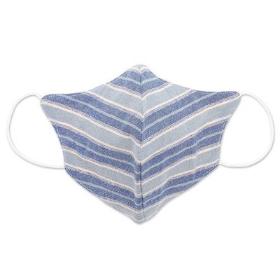 Alternate image for Triple-Layer Cotton Face Mask Sky Stripes
