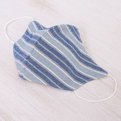 Alternate image for Triple-Layer Cotton Face Mask Sky Stripes