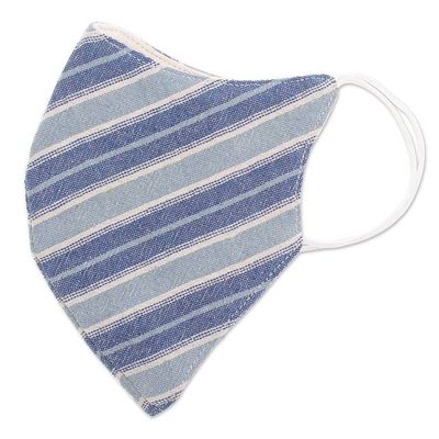 Alternate image for Triple-Layer Cotton Face Mask Sky Stripes