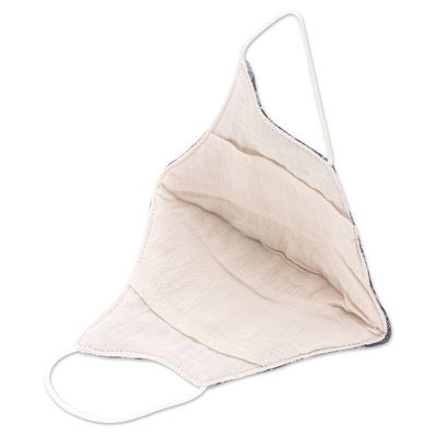 Alternate image for Triple-Layer Cotton Face Mask Sky Stripes