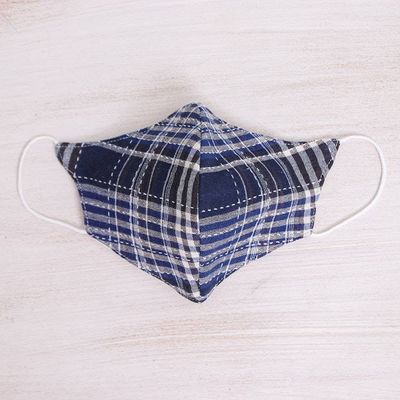 Alternate image for Handcrafted Cotton Face Mask Chiang Mai Blues