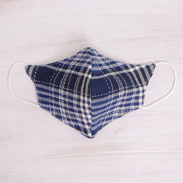 Alternate image for Handcrafted Cotton Face Mask Chiang Mai Blues