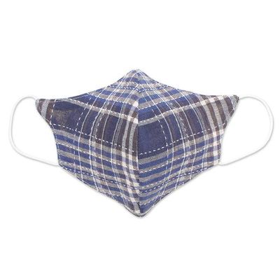Alternate image for Handcrafted Cotton Face Mask Chiang Mai Blues