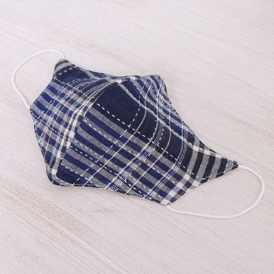 Alternate image for Handcrafted Cotton Face Mask Chiang Mai Blues