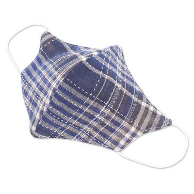 Alternate image for Handcrafted Cotton Face Mask Chiang Mai Blues