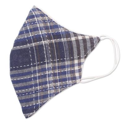 Alternate image for Handcrafted Cotton Face Mask Chiang Mai Blues