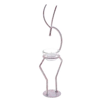 Alternate image for Iron Deer Tealight Holder in White and Red from Thailand Deer Splendor in Red