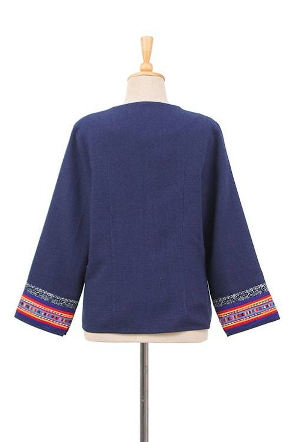 Alternate image for Hill Tribe-Inspired Navy Cotton and Hemp Blend Jacket Navy Heritage