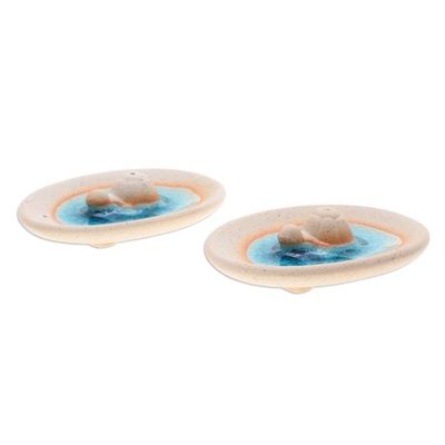 Alternate image for Handcrafted Turtle-Themed Ceramic Incense Holders Pair Turtle World
