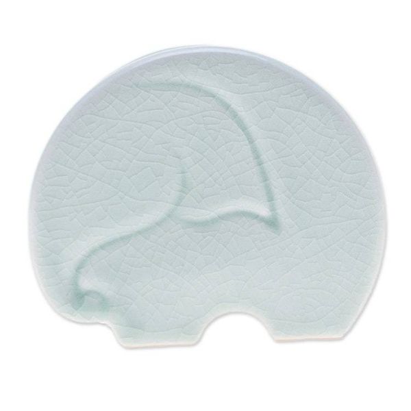 Alternate image for Crackled Light Green Celadon Ceramic Elephant Card Holder Homely Elephant