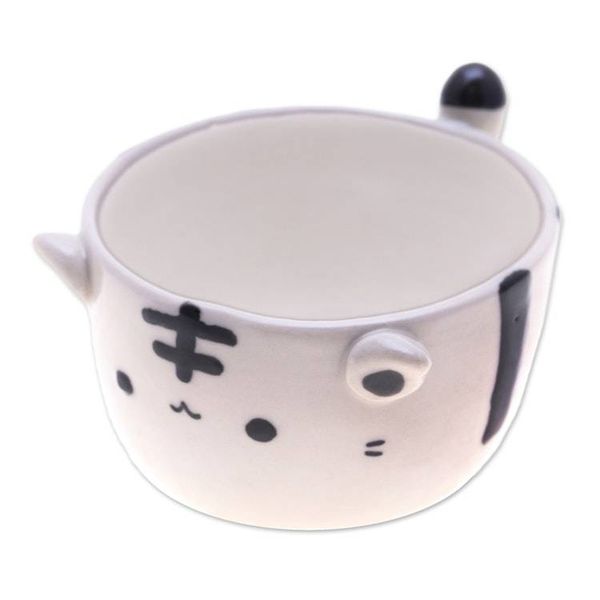 Alternate image for Thai-Made White Tiger Ceramic Flower Pot and Saucer Medium White Tiger Epoch