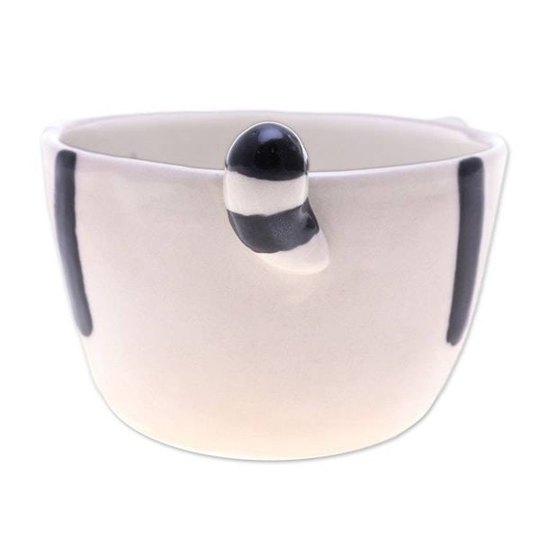 Alternate image for Thai-Made White Tiger Ceramic Flower Pot and Saucer Medium White Tiger Epoch