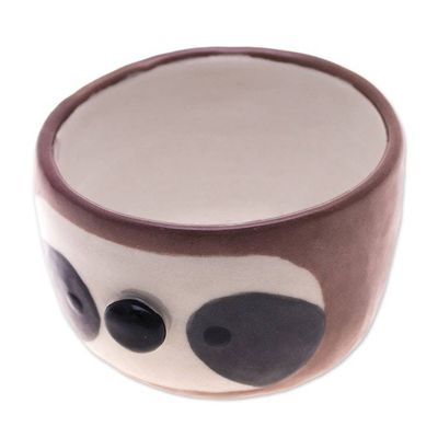 Alternate image for Glazed Handmade Sloth-Themed Ceramic Mini Flower Pot Small Sloth Spring