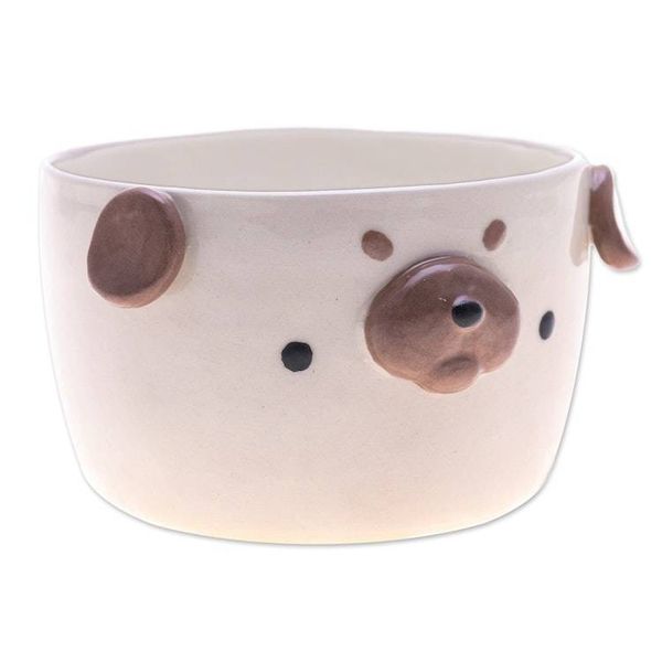 Alternate image for Glazed Pug Dog Ceramic Flower Pot and Saucer Extra Large Pug Nature