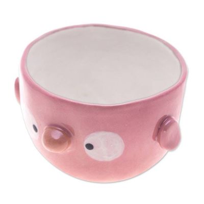 Alternate image for Pink Bird-Shaped Ceramic Mini Flower Pot and Saucer Small Pink Bird Spring