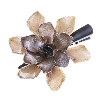 Alternate image for Resin-Coated Natural Gardenia Flower Hair Clip from Thailand Gardenia Majesty