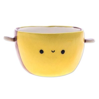 Alternate image for Handmade Bee-Shaped Ceramic Flower Pot and Saucer Medium Bee Epoch