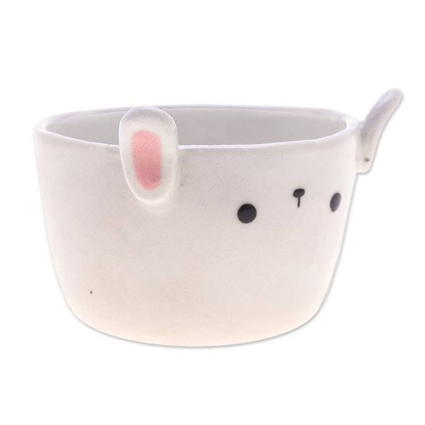 Alternate image for Handcrafted Bunny-Themed Ceramic Mini Flower Pot Small Bunny Spring