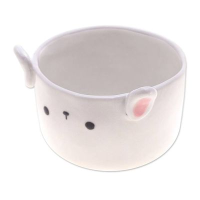 Alternate image for Handcrafted Bunny-Themed Ceramic Mini Flower Pot Small Bunny Spring