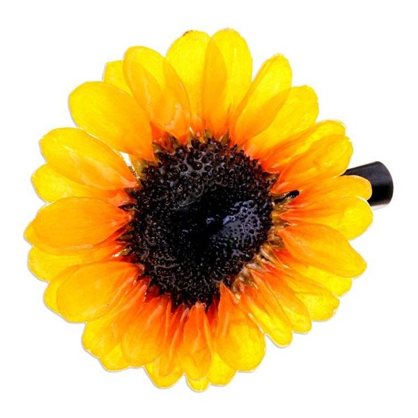 Alternate image for Spring-Themed Thai Artisan-Made Natural Sunflower Hair Clip Sunflower Day